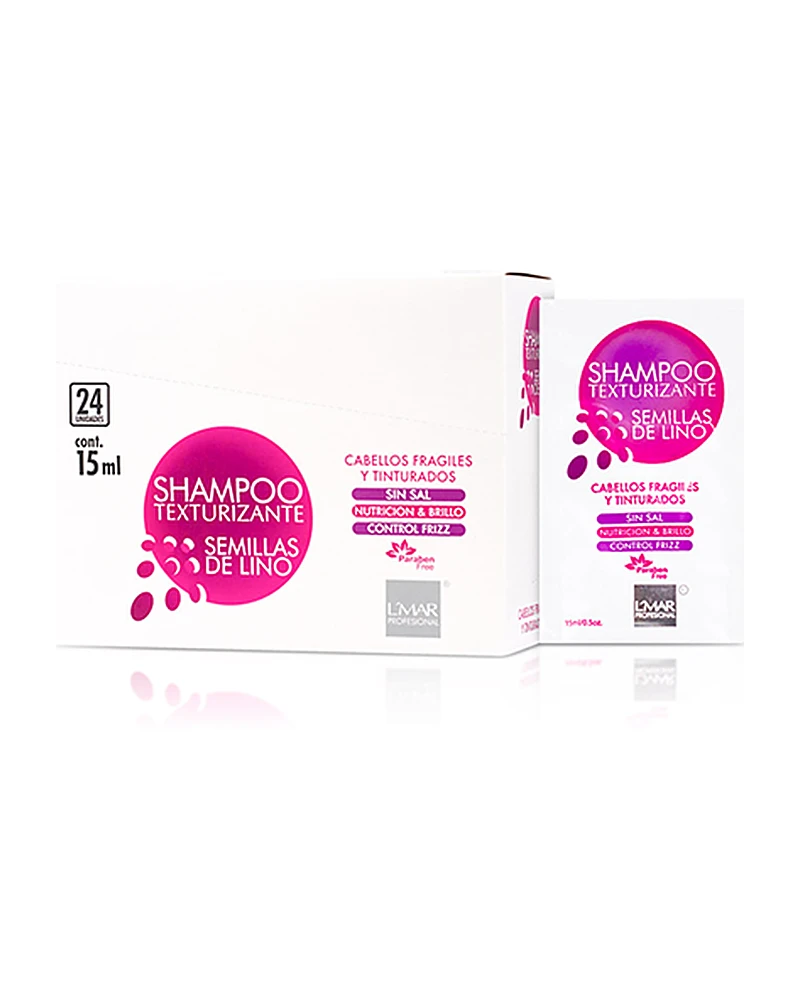 Shampoo Texturizante Semillas De Lino L'Mar Profesional · 15 ml